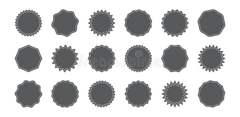 Starburst shape stickers Royalty Free Vector Image
