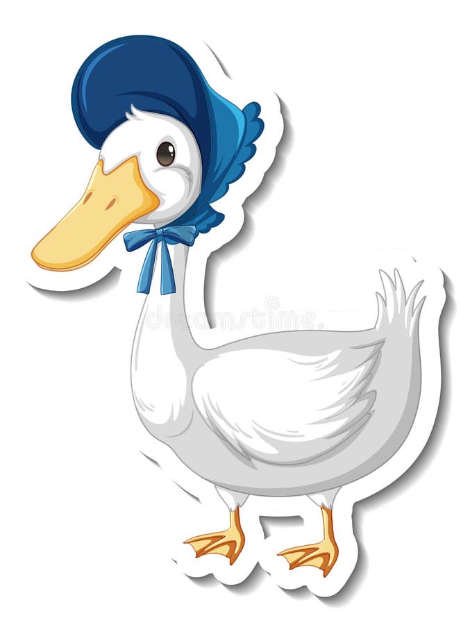 Sticker Template with a Duck Wearing Maid Costume Isolated Stock Vector ...