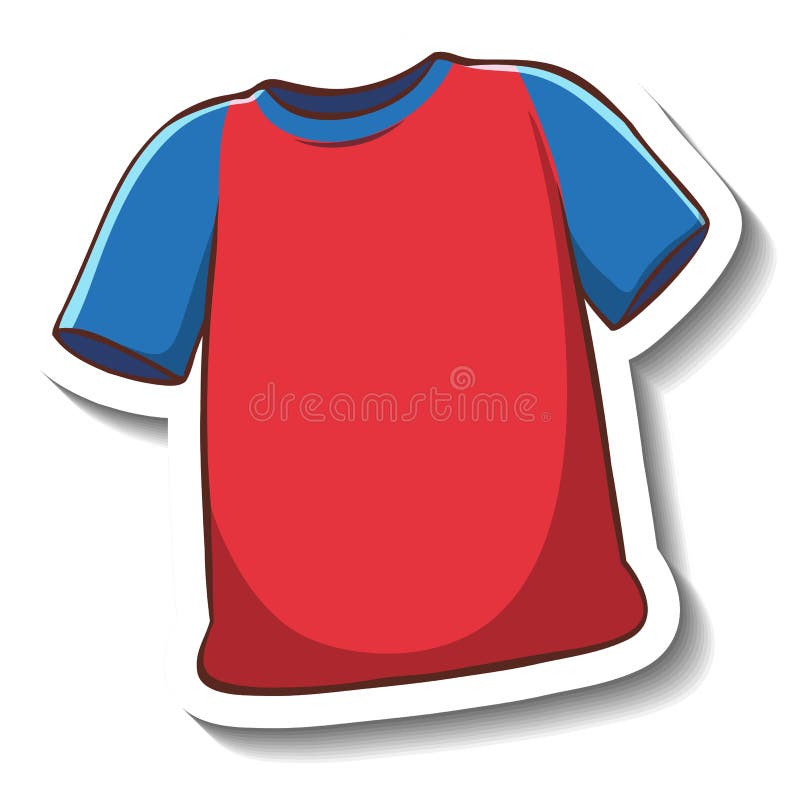 A Sticker Template with a Red T-shirt Isolated Stock Vector ...