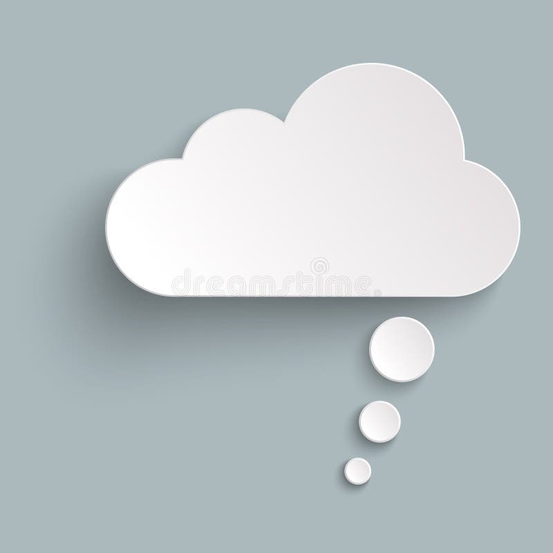 Sticker thought bubble with shadow vector illustration