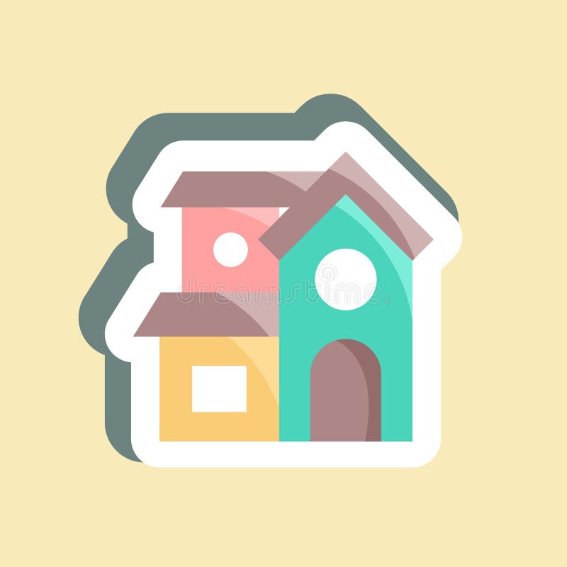 Sticker Villa. suitable for education symbol. simple design editable. design template vector. simple illustration royalty free illustration