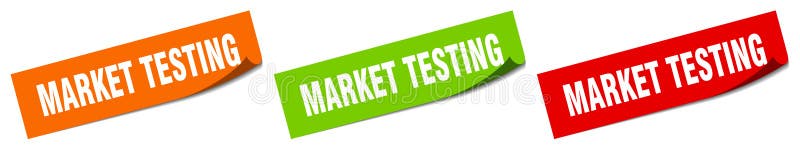 Sticker voor markttests. markttest vierkant, geïsoleerd teken. royalty-vrije illustratie