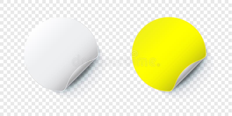 Sticker mockup. Vector ronde gevouwen papieren label royalty-vrije illustratie