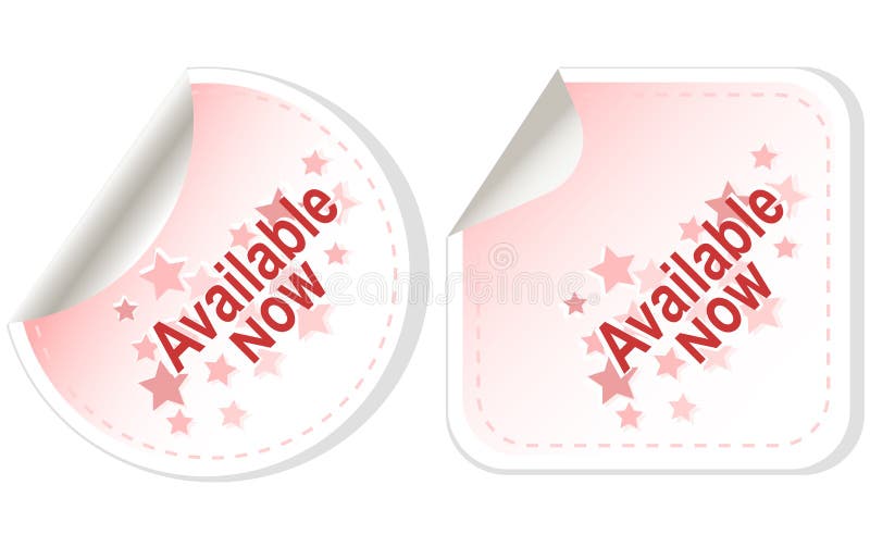 Stickers available now Button set card Vector