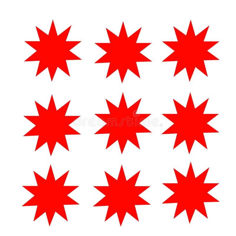 Stickers Red Color Star Icon 3d Background Brand And ...