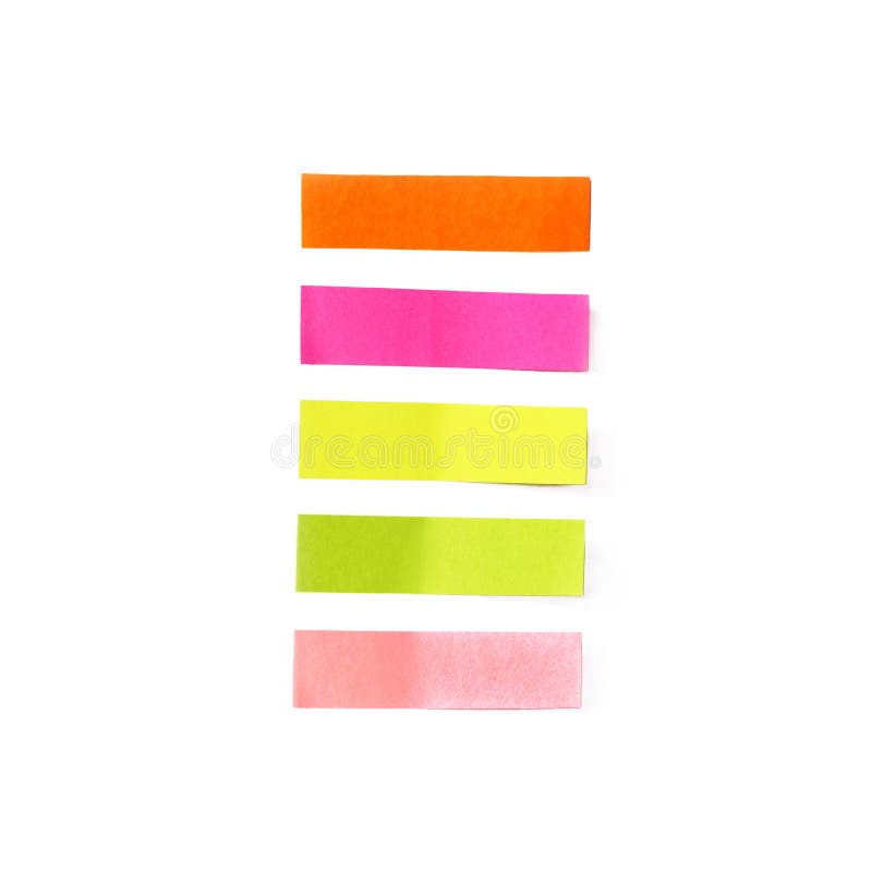 Stickers on a White Background. Colored Pieces of Paper Stock Image