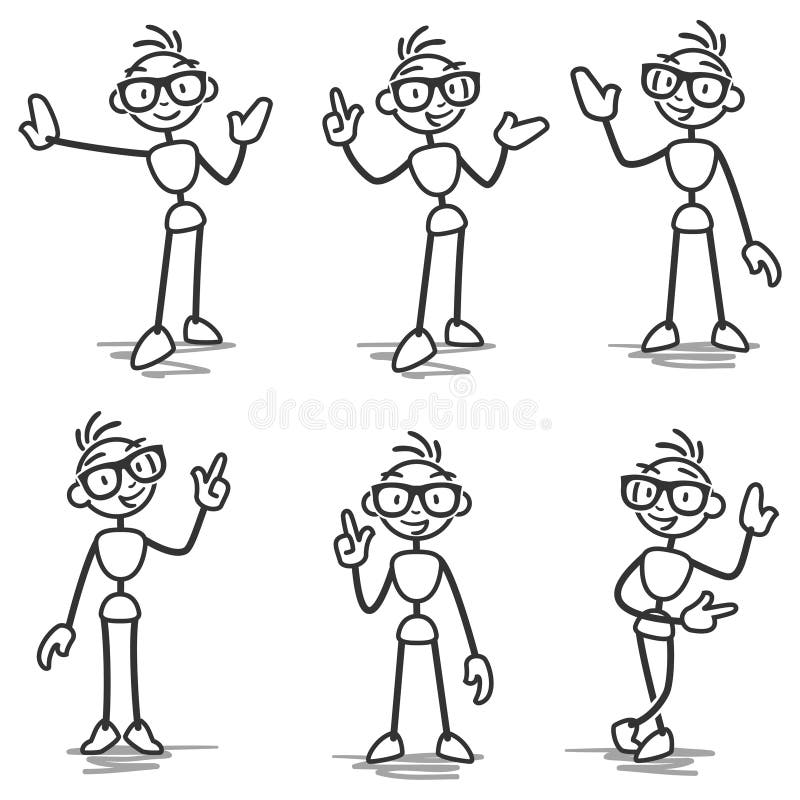 Stickman Stick Figure Pointing Showing Presenting Stock Vector