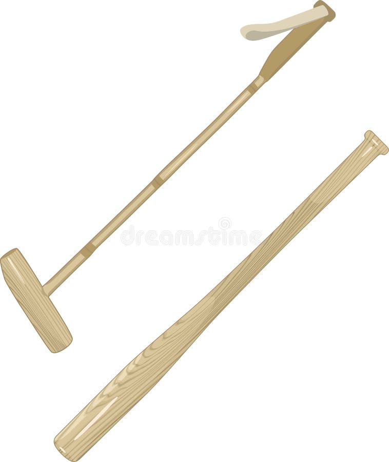 Sticks för baseballslagträpolo stock illustrationer