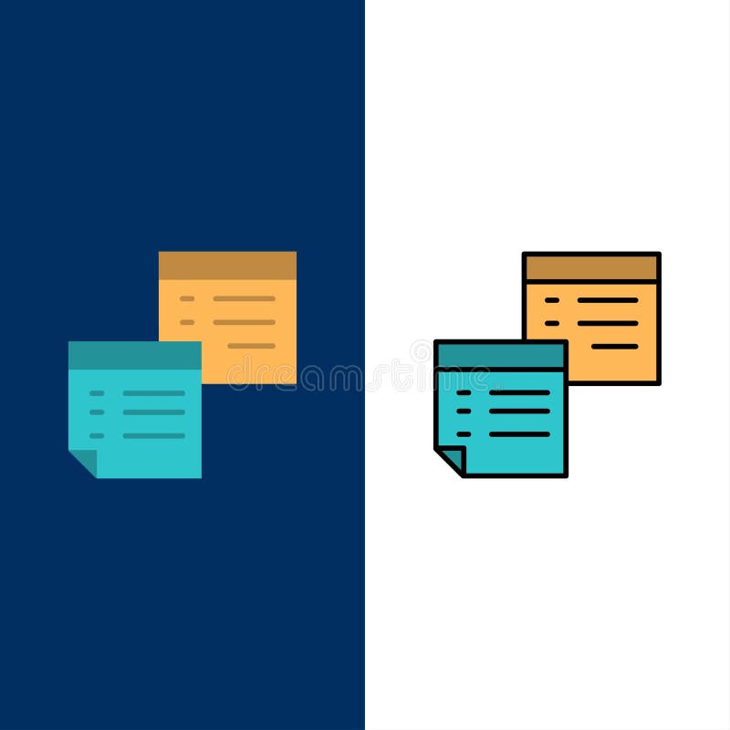Sticky, Files, Note, Notes, Office, Pages, Paper Icons. Flat and Line Filled Icon Set Vector Blue Background royalty free illustration Sticky, Files, Note, Notes, Office, Pages, Paper Icons. Flat and Line Filled Icon Set Vector Blue Background royalty free illustration