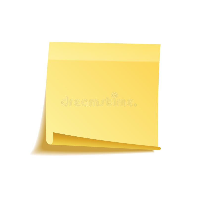 Postit sticky note yellow isolated on transparent background in