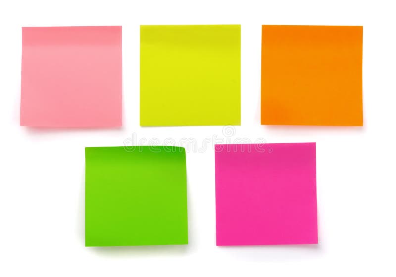 Nine Color Blank Sticky Notes On White Background Stock Photo, Picture and  Royalty Free Image. Image 34126726.