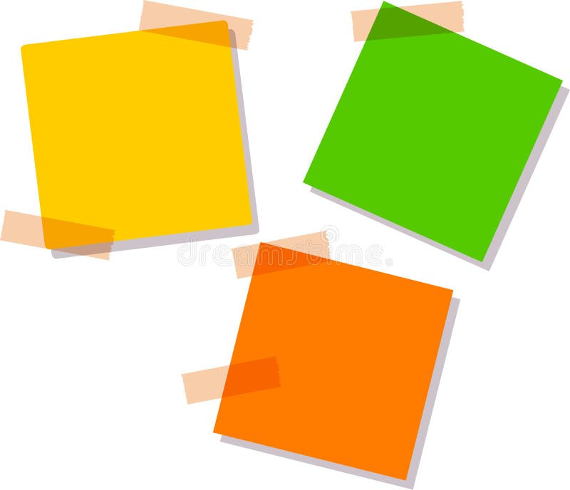 Sticky Notes, Nine Different Colors, Vector Illustration Stock Vector ...