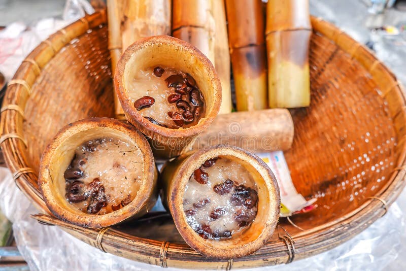 Sticky Rice Cooked with Coconut Milk or Glutinous Rice Roasted I Stock