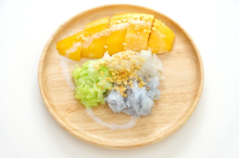 Sticky Rice with Mango, and Coconut Milk, Thai Dessert Stock Image