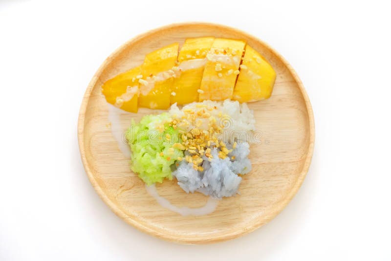 Sticky Rice with Mango, and Coconut Milk, Thai Dessert Stock Image