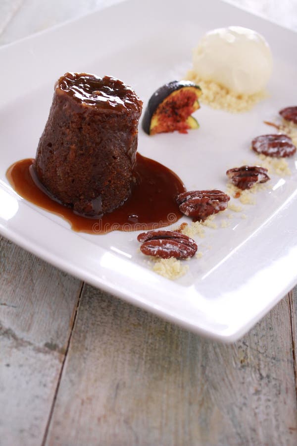 Sticky Toffee Pudding Setting Stock Photo Image of fattening, syrup