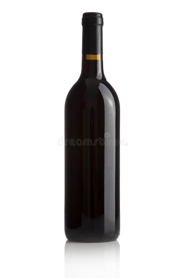 Sticlă de vin elegantă pe fond alb stock photos