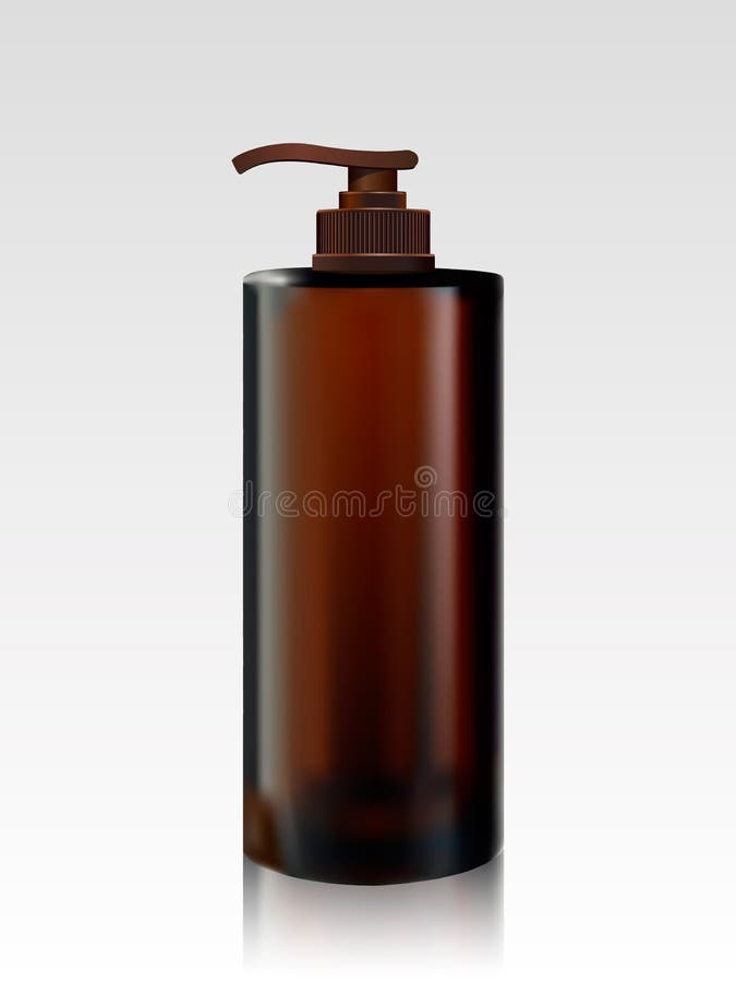 Sticlă de șampon izolată pe fond alb. flacon cosmetic pentru spumă cu șampon lichid. pachet de produse cosmetice royalty free illustration