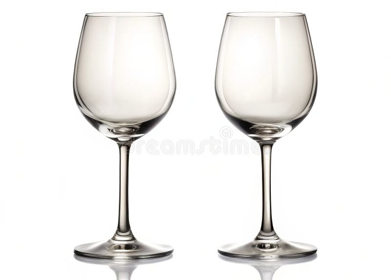 Sticlărie splendidă din sticlă de vin, elegantă, pe un fond alb-lăptos, pentru o cină sofisticată sau pentru un eveniment royalty free illustration