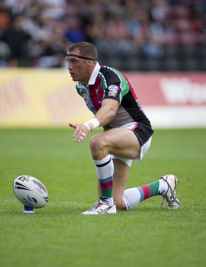 Stiere der Harlekin-Rugby-Liga-V Bradford lizenzfreies stockfoto Stiere der Harlekin-Rugby-Liga-V Bradford lizenzfreies stockfoto