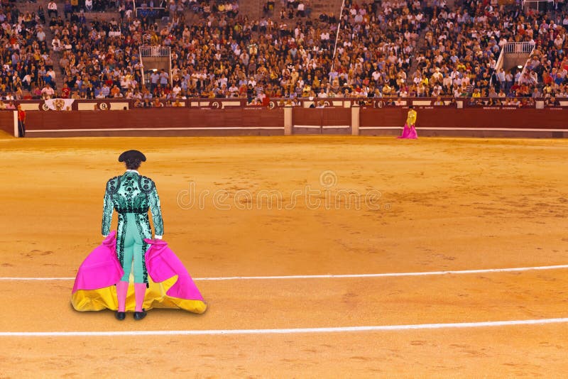 Matador in bullfighting arena at Madrid Spain. Matador in bullfighting arena at Madrid Spain
