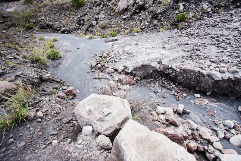 Stiff lava stream on side royalty free stock images Stiff lava stream on side royalty free stock images