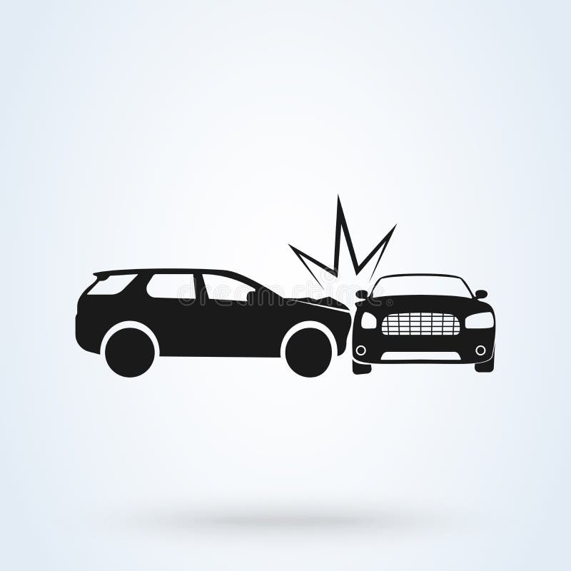 Stijl van het de illustratie vlakke pictogram van de autoneerstorting de vector Autoongevallen zijaanzicht vector illustratie Stijl van het de illustratie vlakke pictogram van de autoneerstorting de vector Autoongevallen zijaanzicht vector illustratie