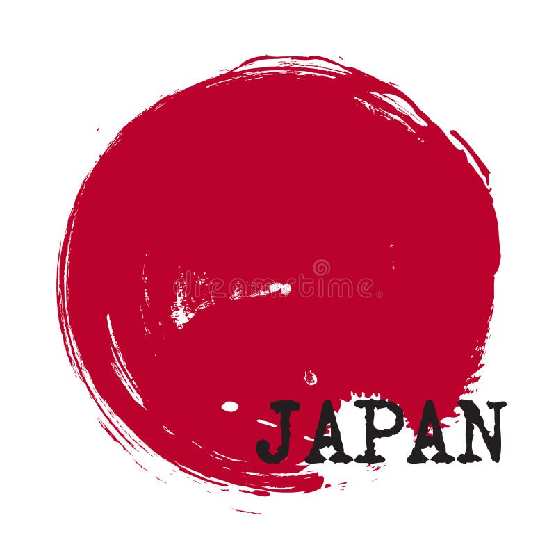 Stil cerc grunge drapelul japonez. vector vector illustration