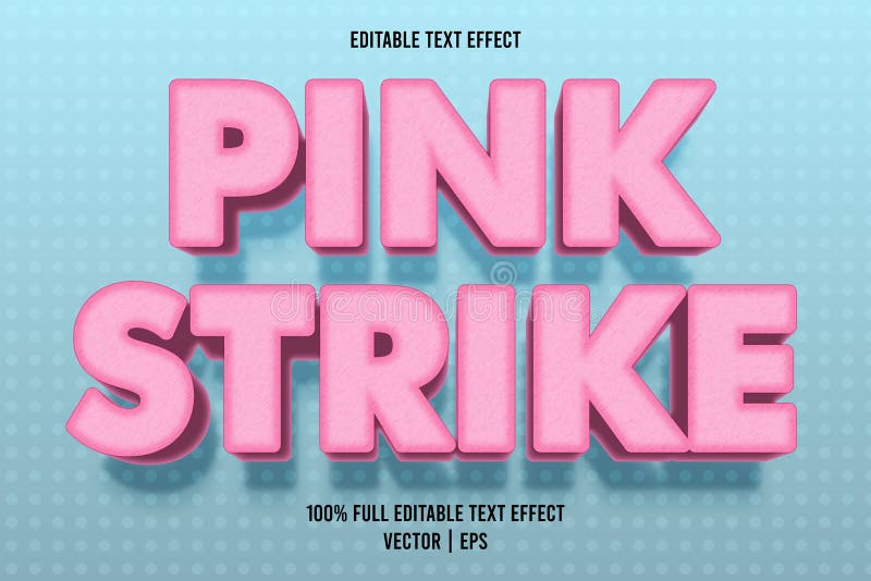 Stil desen roz cu efect editabil al textului vector illustration