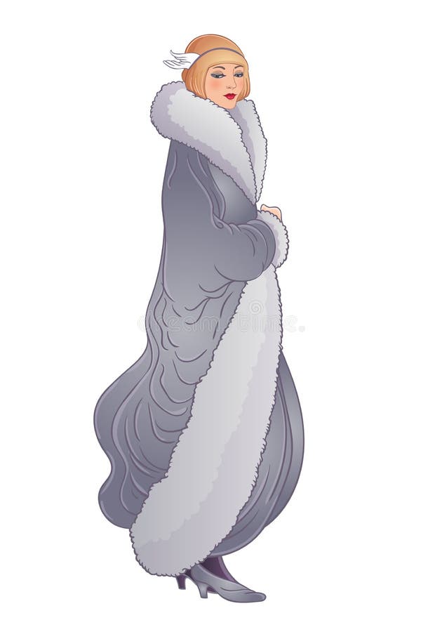 Stil flapper 20. prezentare de tip petrecere de epocă sau invitație la nuntă. frumoasă fată în stil Art Deco. glamour de modă retr vector illustration