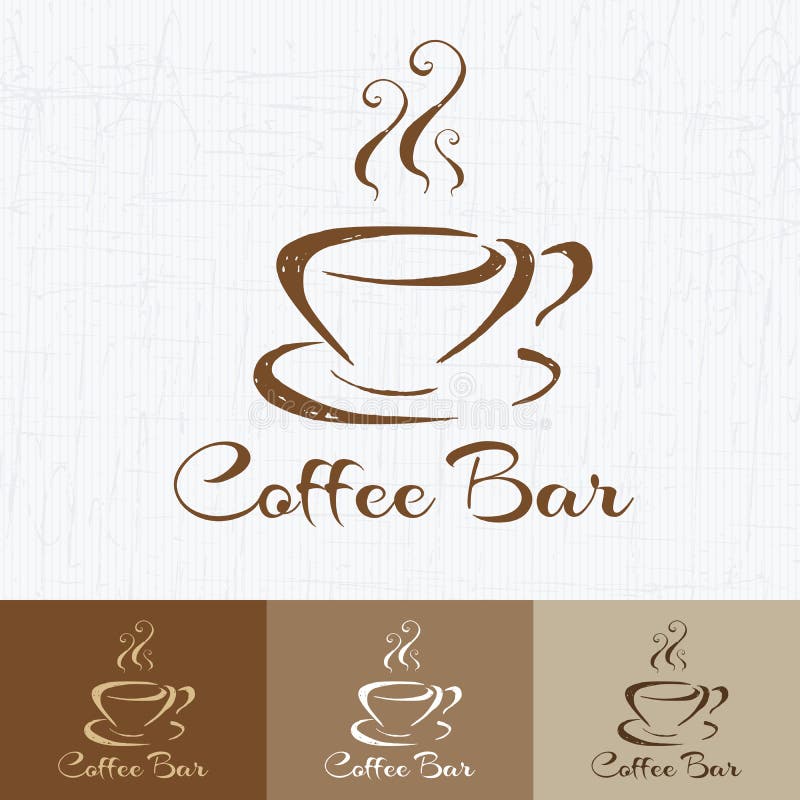 Stil för mall för coffee shoplogodesign retro Tappningdesign för logotyp-, etikett-, emblem- och märkesdesign Hand dragen kaffeko royaltyfri illustrationer
