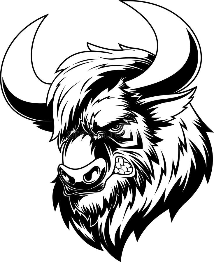 Stile Bianco E Nero Arrabbiato Mascot royalty illustrazione gratis
