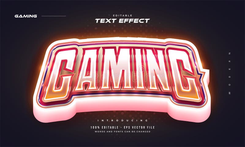 Stile di testo esport modificabile con effetto neon rosso brillante illustrazione vettoriale