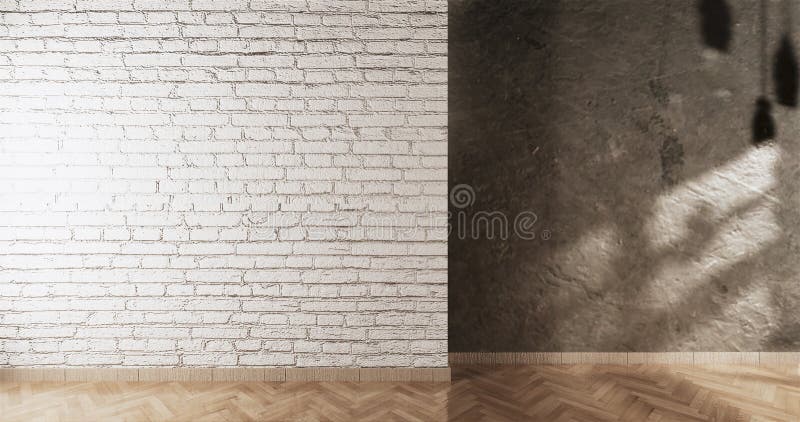 Stile Loft vuoto con brick bianco e rivestimento in calcestruzzo in stile loft rendering 3D royalty illustrazione gratis Stile Loft vuoto con brick bianco e rivestimento in calcestruzzo in stile loft rendering 3D royalty illustrazione gratis