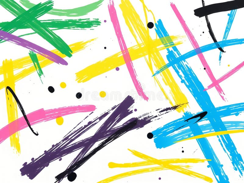 Stile moderno espressionismo astratto con tratti colorati. immagine stock
