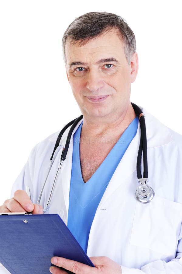 stilig male mogen writing för doktor royaltyfri fotografi stilig male mogen writing för doktor royaltyfri fotografi