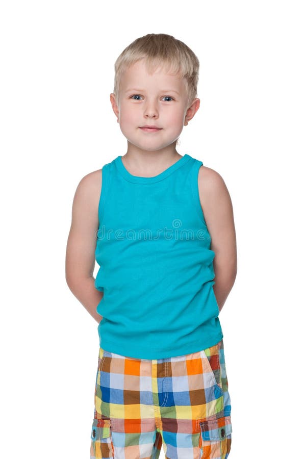 Stilig modebarnpojke arkivfoto