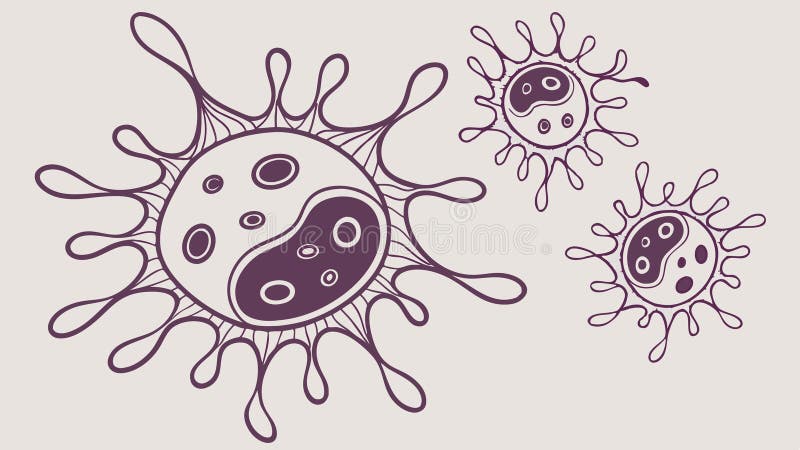 Stiliserad virusBacteria Cells vektorvektordesign för vektorer för vektorindelning Generativ AI royaltyfri illustrationer
