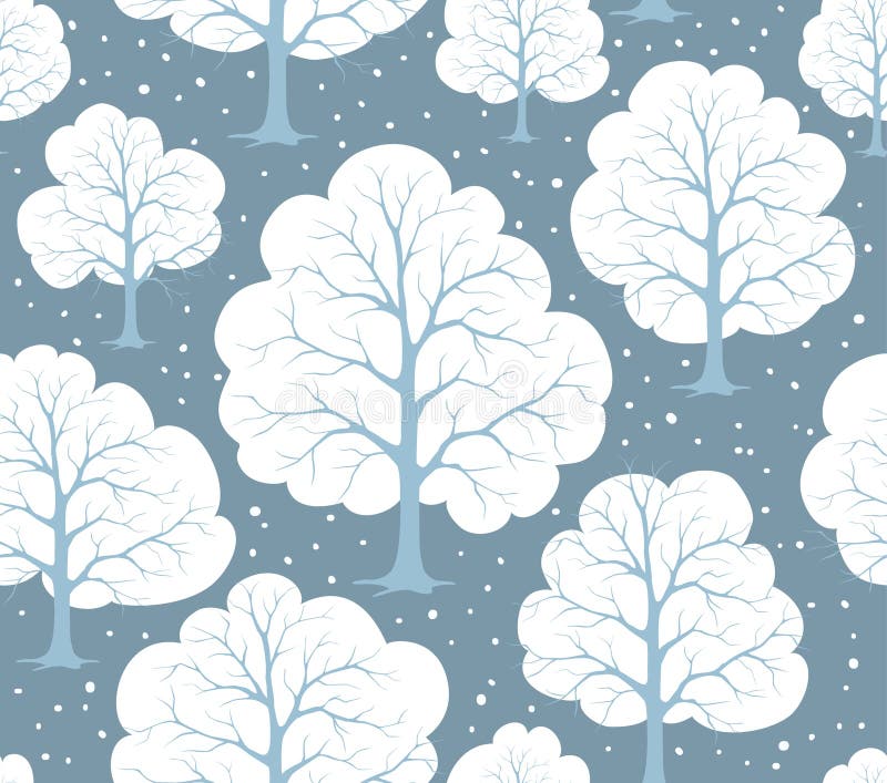 Stiliserade träd Forest Seamless Pattern Texture för tecknad filmvintersnö royaltyfri illustrationer Stiliserade träd Forest Seamless Pattern Texture för tecknad filmvintersnö royaltyfri illustrationer