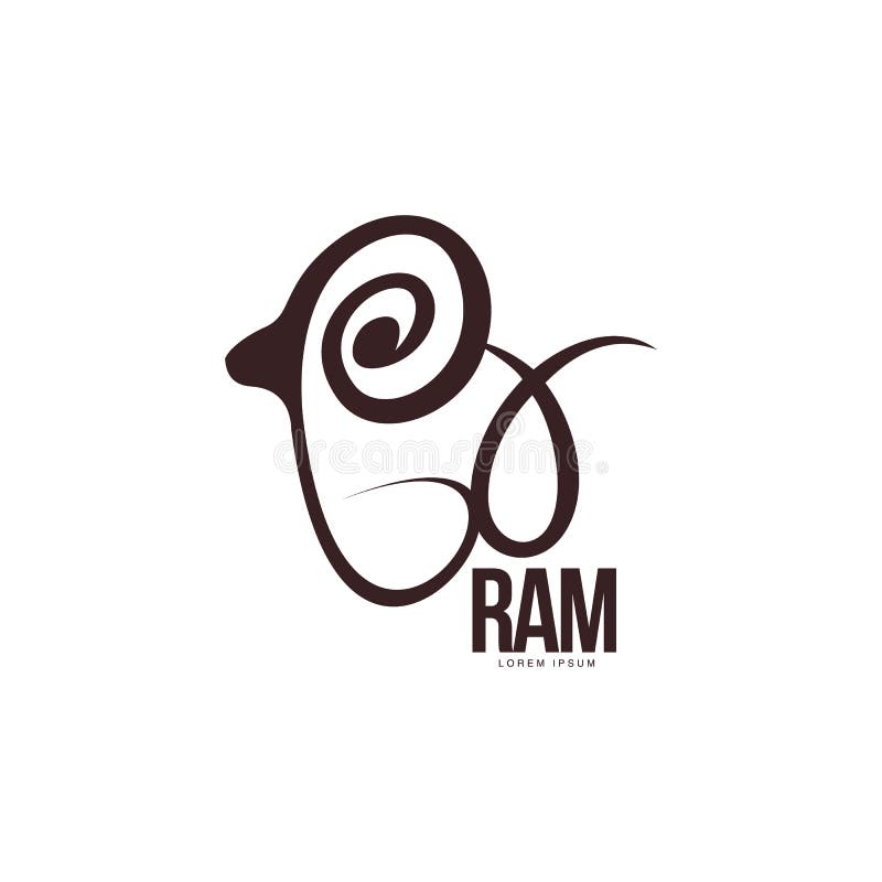 Stiliserat RAM, får, mall för logo för lammöversikt grafisk stock illustrationer Stiliserat RAM, får, mall för logo för lammöversikt grafisk stock illustrationer