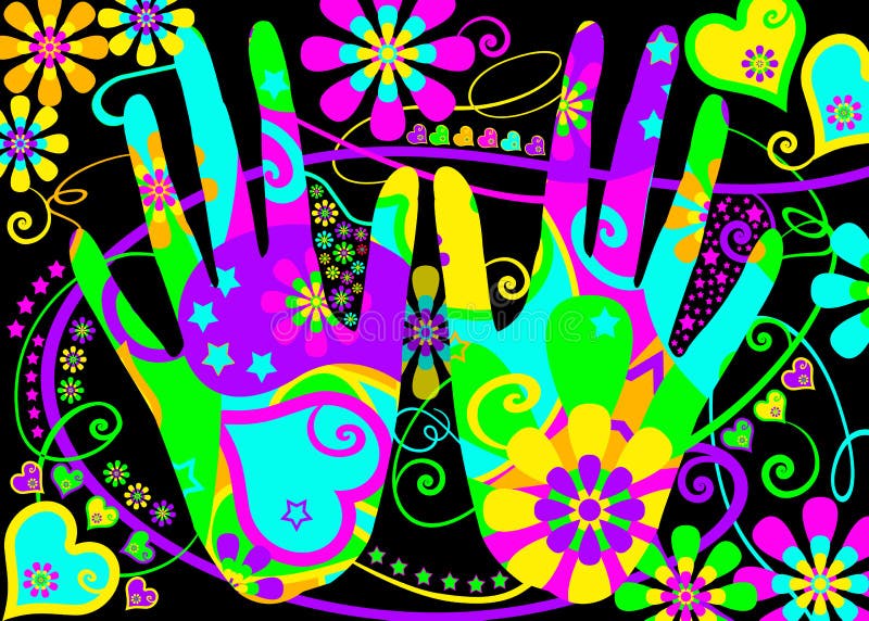 Stilisiert Hippie-Hände