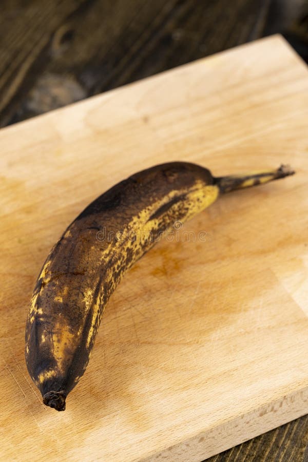 Still an Edible Banana Whose Peel is Covered with Black Spots Stock Image Image of closeup