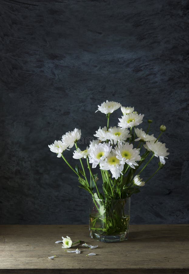 Still life art of white flower