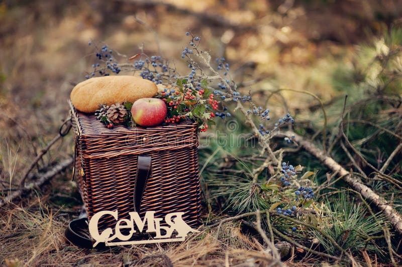 Still life of autumn picnic