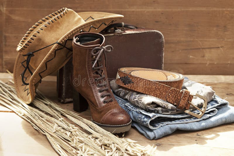 Still Life with Cowboy Hat and Boot Stock Image - Image of stilllife ...