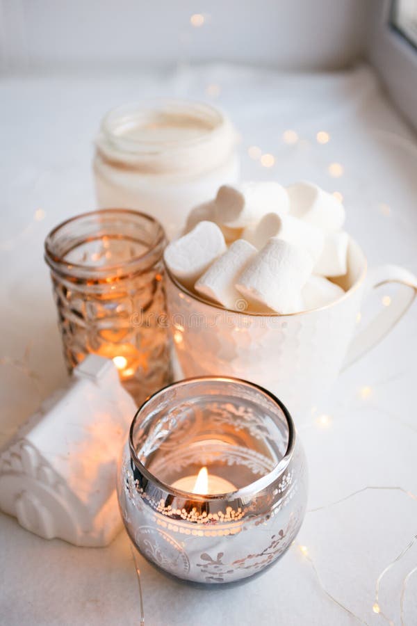 Authentic Tranquil Atmosphere. Kinfolk Hygge Slow Living Style. Cozy autumn or winter morning at home. royalty free stock images Authentic Tranquil Atmosphere. Kinfolk Hygge Slow Living Style. Cozy autumn or winter morning at home. royalty free stock images