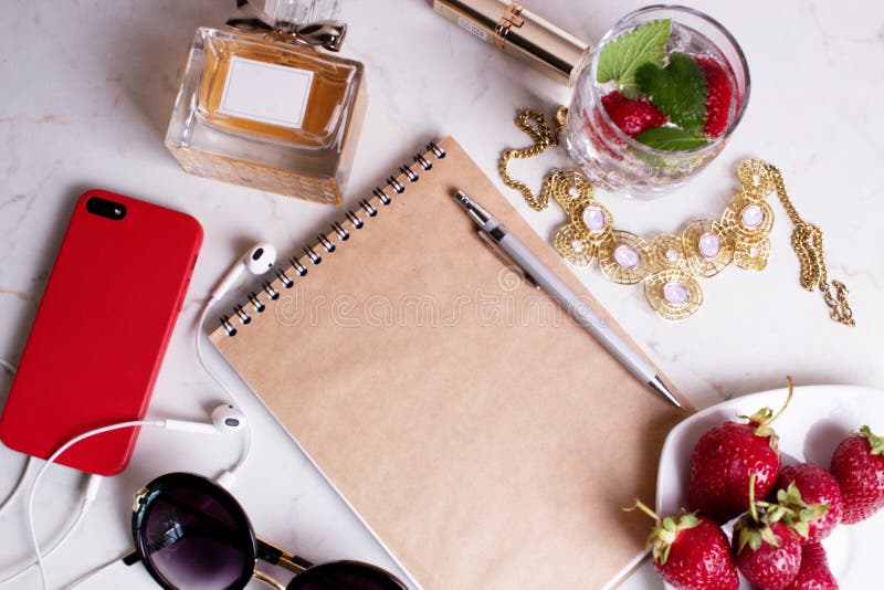 Still life of fashion woman objects on white. royalty free stock image Still life of fashion woman objects on white. royalty free stock image