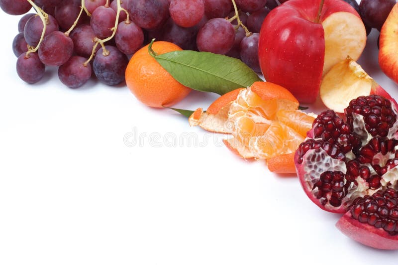 Fresh fruits on the light background for some frame. Fresh fruits on the light background for some frame