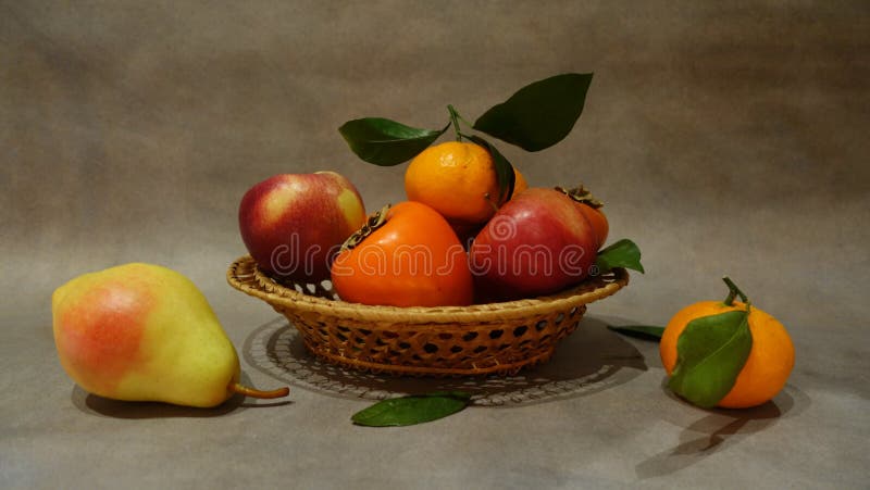 Still life with fruit in a plate