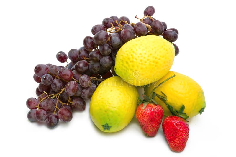 Still Life of Grape, Lemons, Strawberry Stock Photo Image of isolated